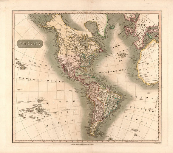 Vintage Map of America, 1813