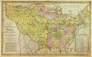 Vintage Map-Sketch of the United States of America, 1819