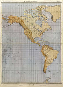 Map of North America and South America - World outline map 1:19,000,000 (approximate), 1961 Framed Push Pin Map