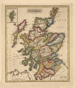 Vintage Map of Scotland, 1817