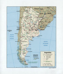 Map of Argentina Framed Dry Erase Map
