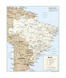 Map of Brazil Framed Push Pin Map