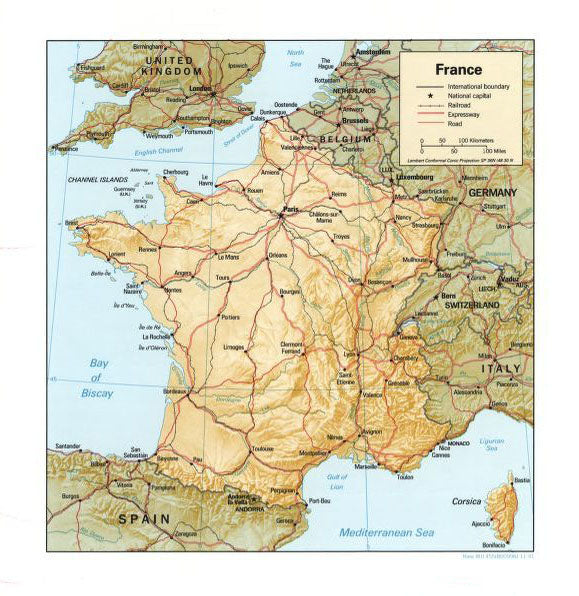 Map of France Framed Dry Erase Map