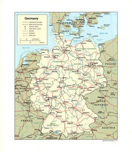 Map of Germany Framed Dry Erase Map