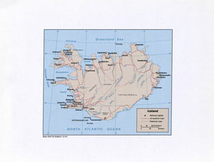 Map of Iceland Framed Dry Erase Map