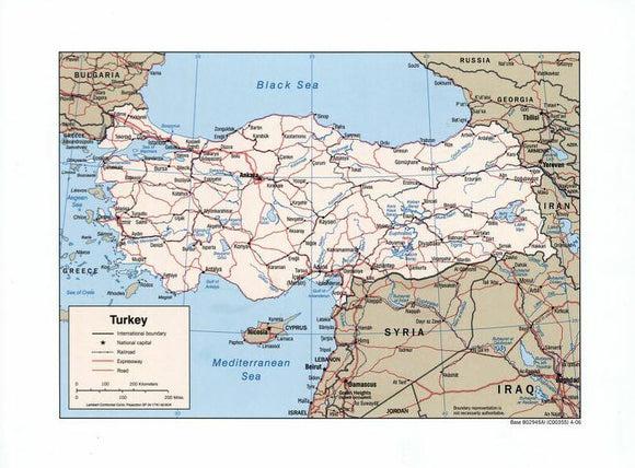 Map of Turkey Framed Push Pin Map