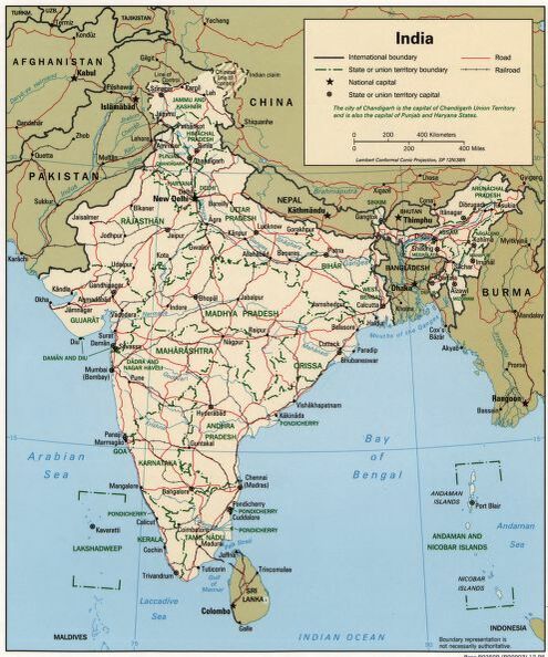 Map of India Framed Push Pin Map
