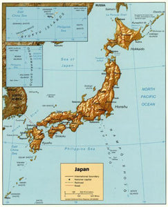 Map of Japan Framed Push Pin Map
