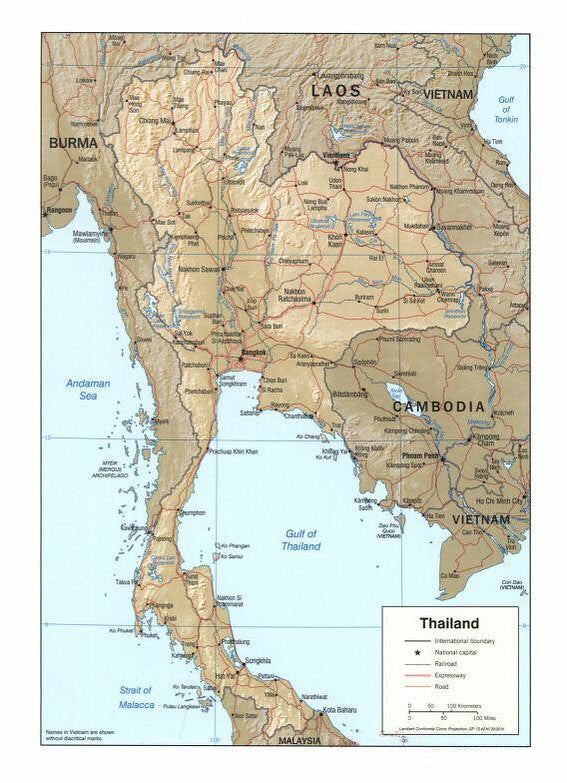 Map of Thailand Framed Push Pin Map