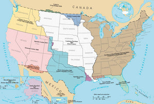 Map of National Atlas Map depicting historical United States territorial acquisitions