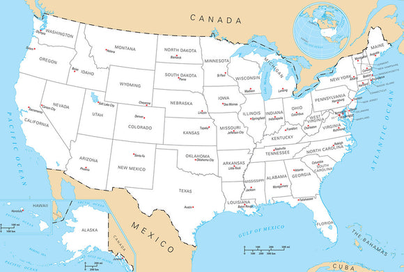 Map of States and Capitals 