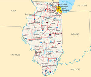 Map of Illinois IL - Reference Map