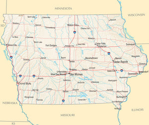 Map of Iowa IA - Reference Map
