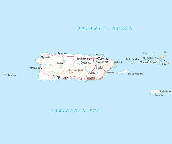 Map of Puerto Rico PR - Reference Map