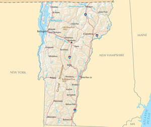 Map of Vermont VT - Reference Map