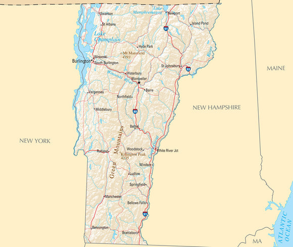 Map of Vermont VT - Reference Map