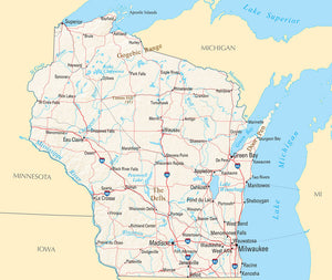 Map of Wisconsin WI - Reference Map