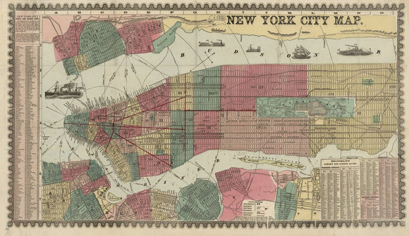 Vintage Map of the City of New York, 1862