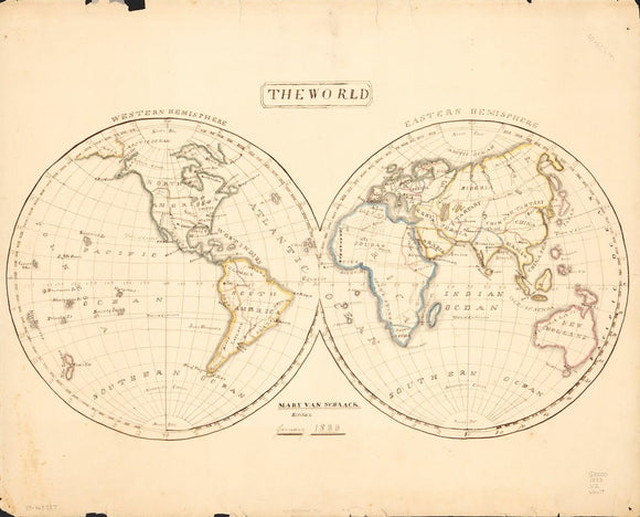 Vintage Map of The world, 1833
