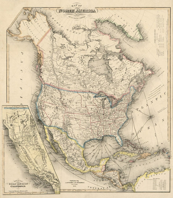 Vintage Map of North America, 1826