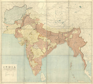 Vintage Map of India and Adjacent Countries, 1915