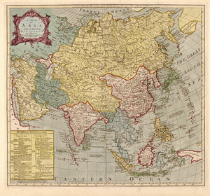 Vintage Map of Asia : with its principal divisions, 1700