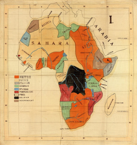 Vintage Map of Africa, 1908