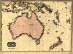 Vintage Map of Australasia, 1818