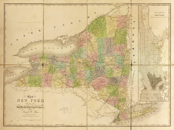 Vintage Map of New York, 1839