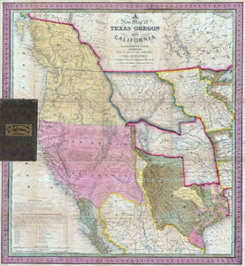 Map of Texas, Oregon and California, 1846