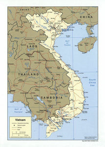 Map of Vietnam Framed Push Pin Map