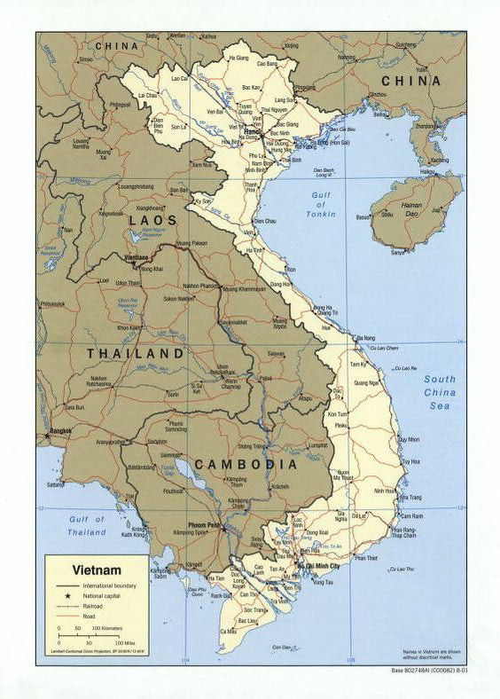 Map of Vietnam Framed Push Pin Map