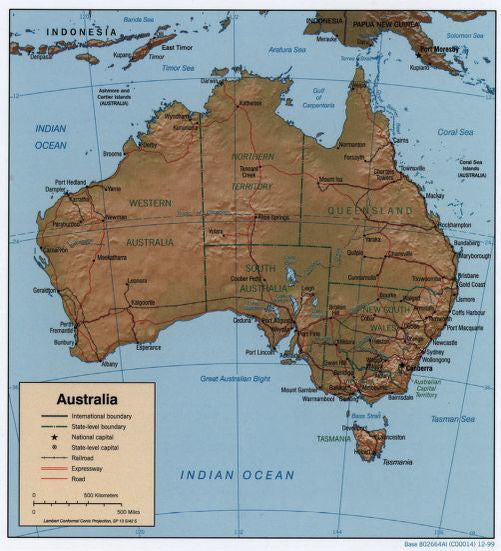 Map of Australia Framed Push Pin Map