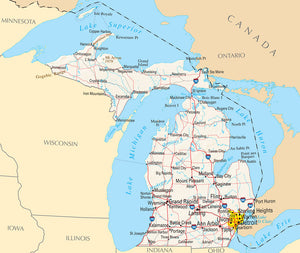 Map of Michigan MI - Reference Map