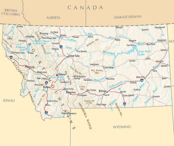 Map of Montana MT - Reference Map