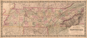 Vintage Map of the State of Tennessee., 1876