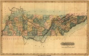 Vintage Map of Tennessee, 1826