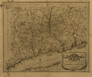 Vintage Map of Connecticut from actual survey, 1797