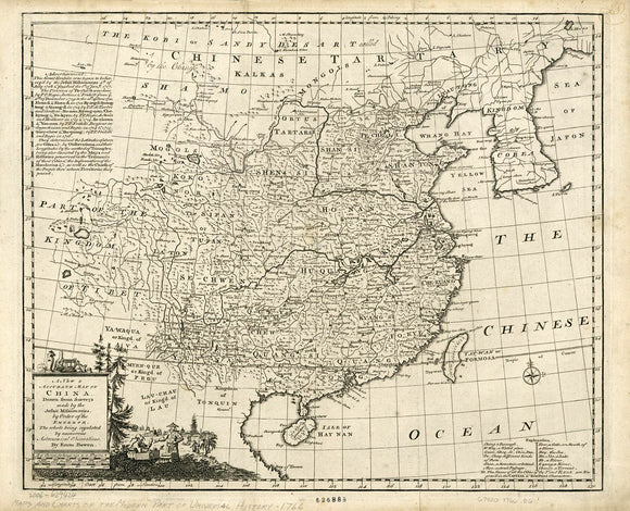 Vintage Map of China, 1766