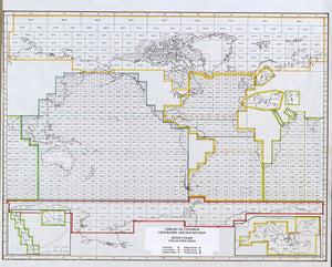 Map of Ocean Bottom, Submarine Topography, Heezen-Tharp map and papers collection., 1957 Framed Dry Erase Map