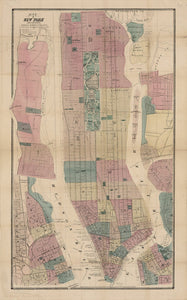 Vintage Map of New York and Vicinity, 1867