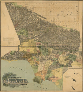 Vintage Map of the County of Los Angeles, California : compiled from the official maps, 1898