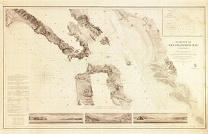 Vintage Map of San Francisco Bay, California, 1859
