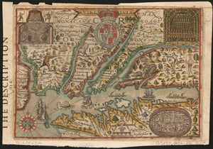 Vintage Map of Virginia, 1636