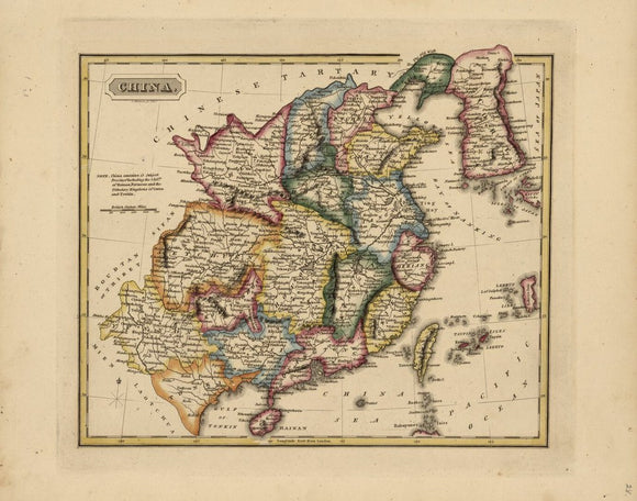 Vintage Map of China, 1817
