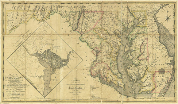 Vintage Map of Maryland, 1794