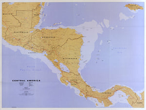 Map of Central America Framed Dry Erase Map