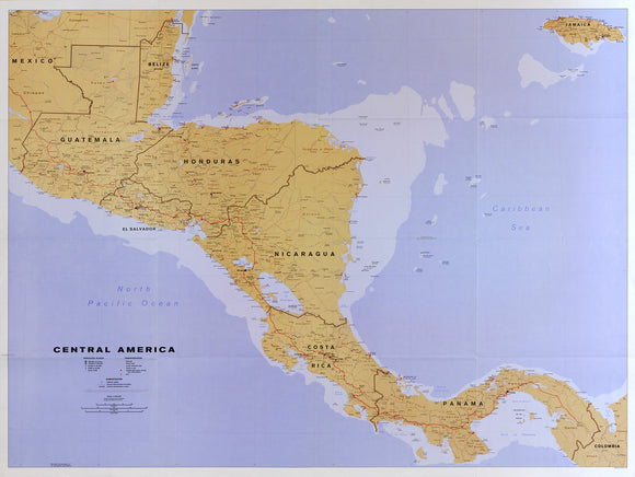 Map of Central America Framed Push Pin Map
