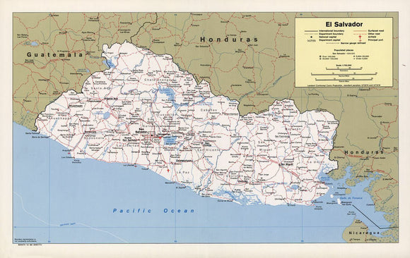 Map of El Salvador Framed Dry Erase Map