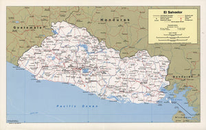 Map of El Salvador Framed Push Pin Map